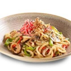 Wagamama Noodles With Mushrooms Peppers Beansprouts White And Spring Onions